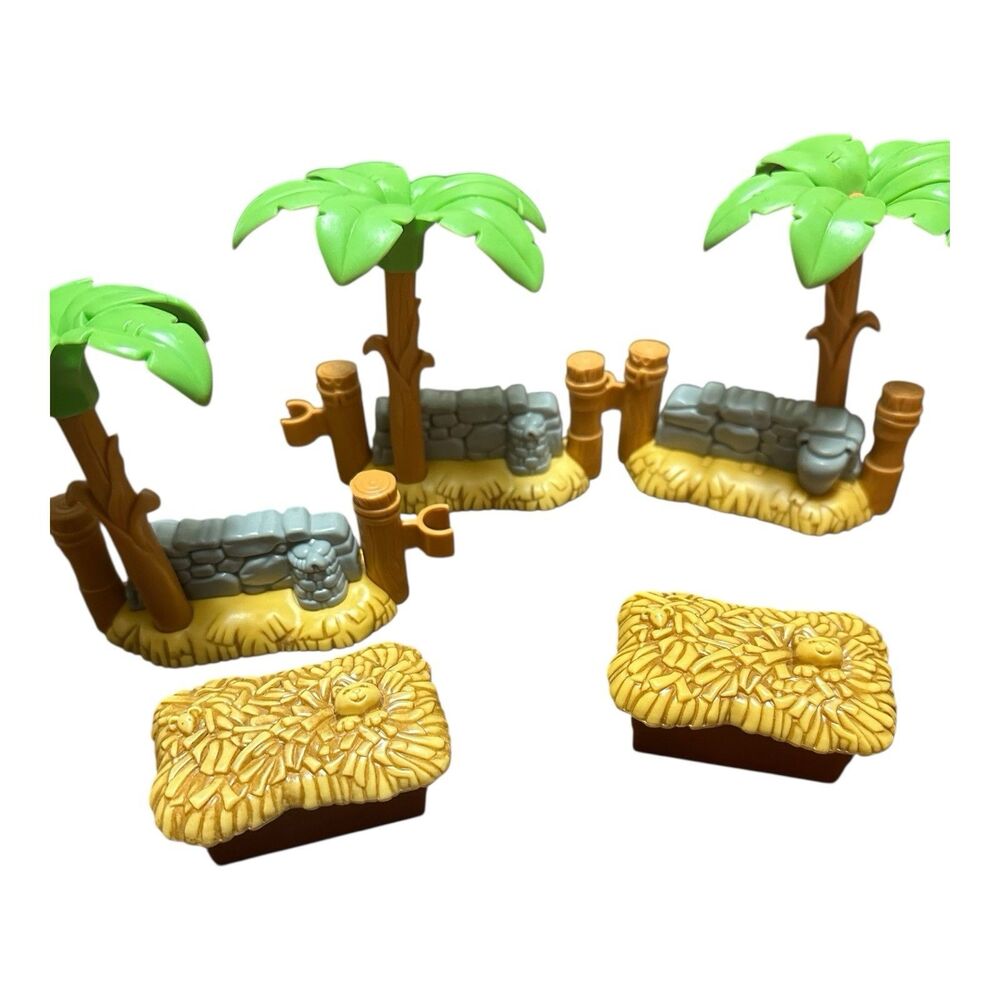 Fisher Price Christmas Story Nativity Little People Palm Tree Hay  Replacements